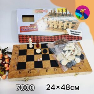 Изображение для Игра 3 в 1 - классические нарды, шашки и шахматы.

34×48 см. - 5635