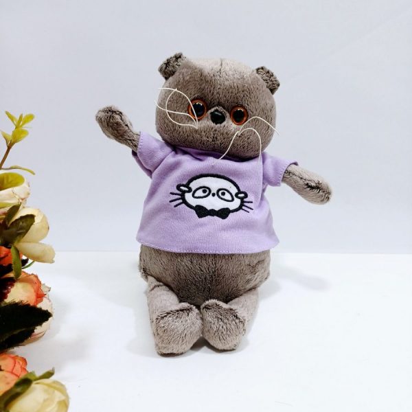 Изображение для Мягкая игрушка Кот Басик в фиолетовой футболке 24 см - 1985
