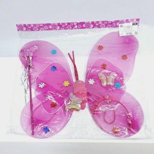 Изображение для Розовые крылья бабочки светящиеся. ободок и волшебная палочка в наборе. - 8996