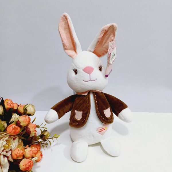 Изображение для Плюшевый кролик размером 35 см одет в коричневый пиджак - 6712