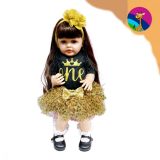 Изображение для Кукла Реборн в чёрно-золотом наряде