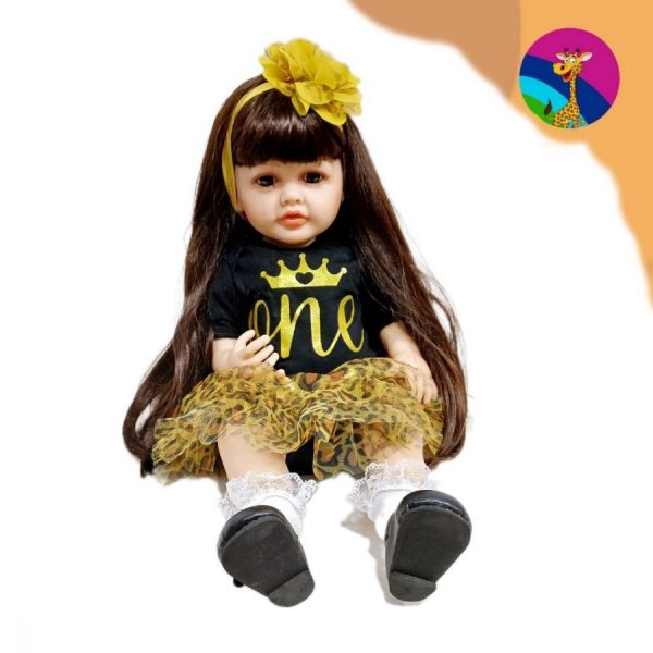 Изображение для Кукла Реборн в чёрно-золотом наряде - 4933