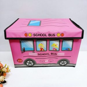 Изображение для Корзина для игрушек Автобус розовый Органайзер - 6722
