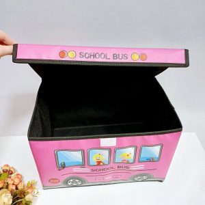 Изображение для Корзина для игрушек Автобус розовый Органайзер - 5647