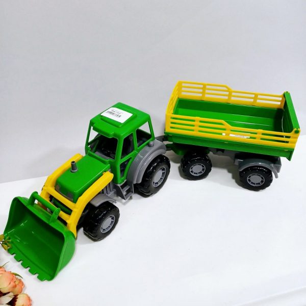 Изображение для Трактор с прицепом и ковшом зелёный - 5916