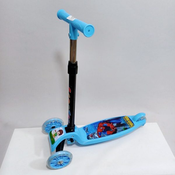 Изображение для Самокат трехколесный облегчённый для детей от 2-х лет Синий Человек паук - 2661