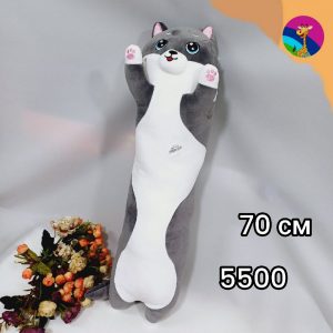 Изображение для Мягкая игрушка Кот батон Серый 70 см - 9252