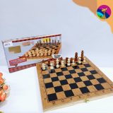 Изображение для Настольная игра 3 в 1 Шахматы Шашки Нарды деревянные 50 х 25 см - 1813