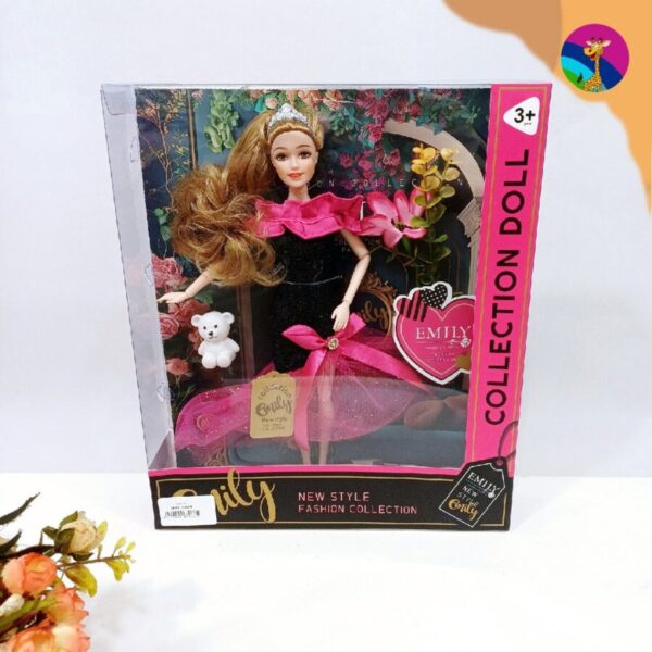 Изображение для Барби COLLECTION DOLL в чёрно-розовом платье с мишкой - 9900