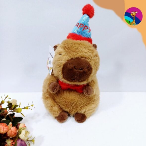 Изображение для Мягкая игрушка Капибара в шапке HAPPY